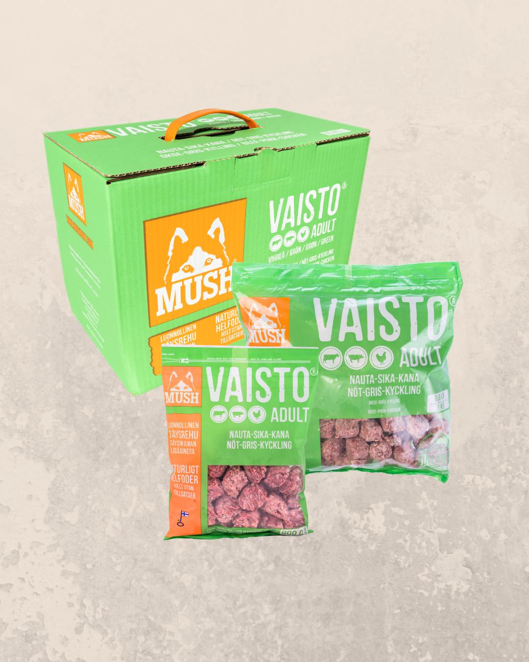 MUSH Vaisto Grøn 800 g / 3 kg / 10 kg