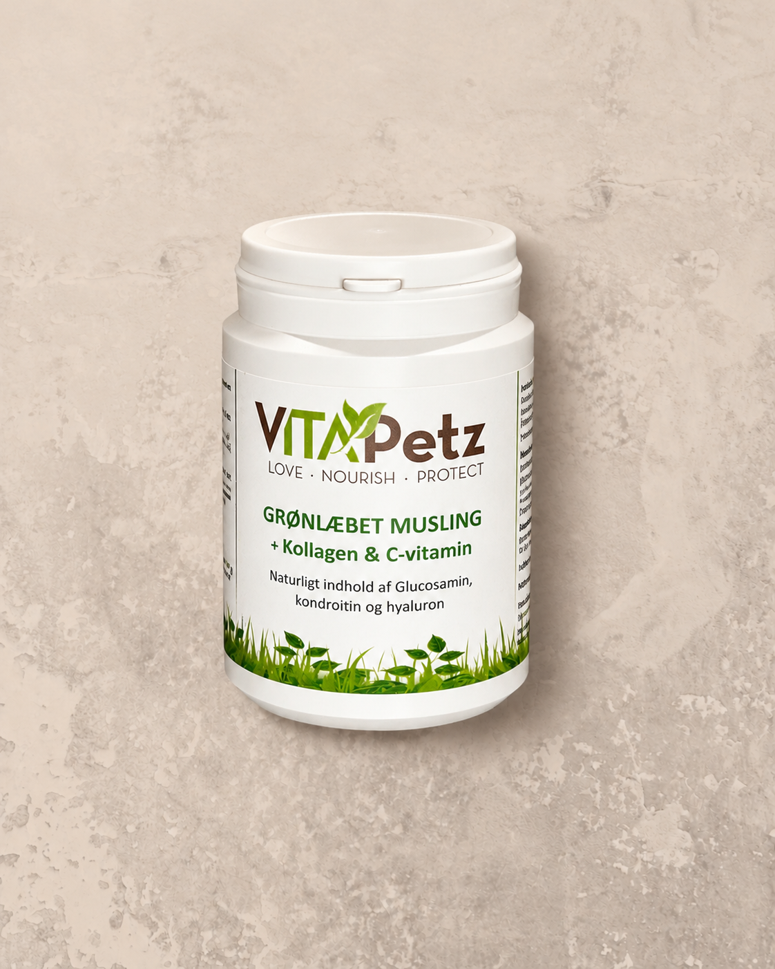 VitaPetz Grønlæbet Musling +Kollagen, Hyaluron & Vitamin C (Hyben)