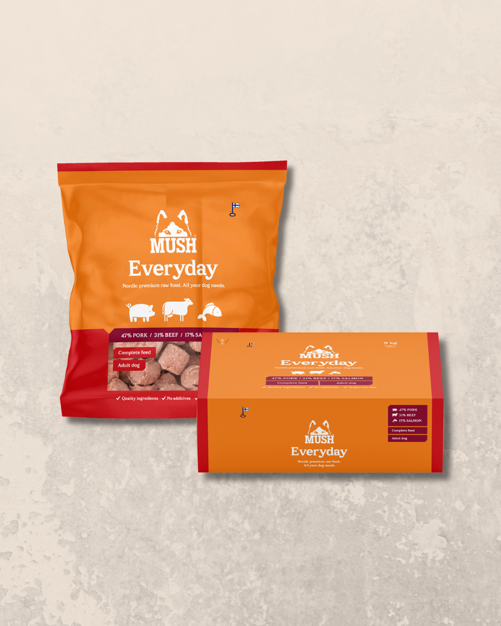 MUSH Everyday Red (Gris, Laks & Okse)